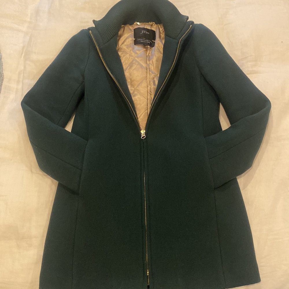 J. Crew Hunter Green 80% Wool Coat